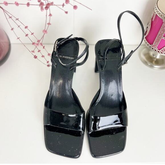 Enzo Angiolini Calathea Patent Leather Ankle Strap Block Heel Sandals Black 8 M - Picture 4 of 14